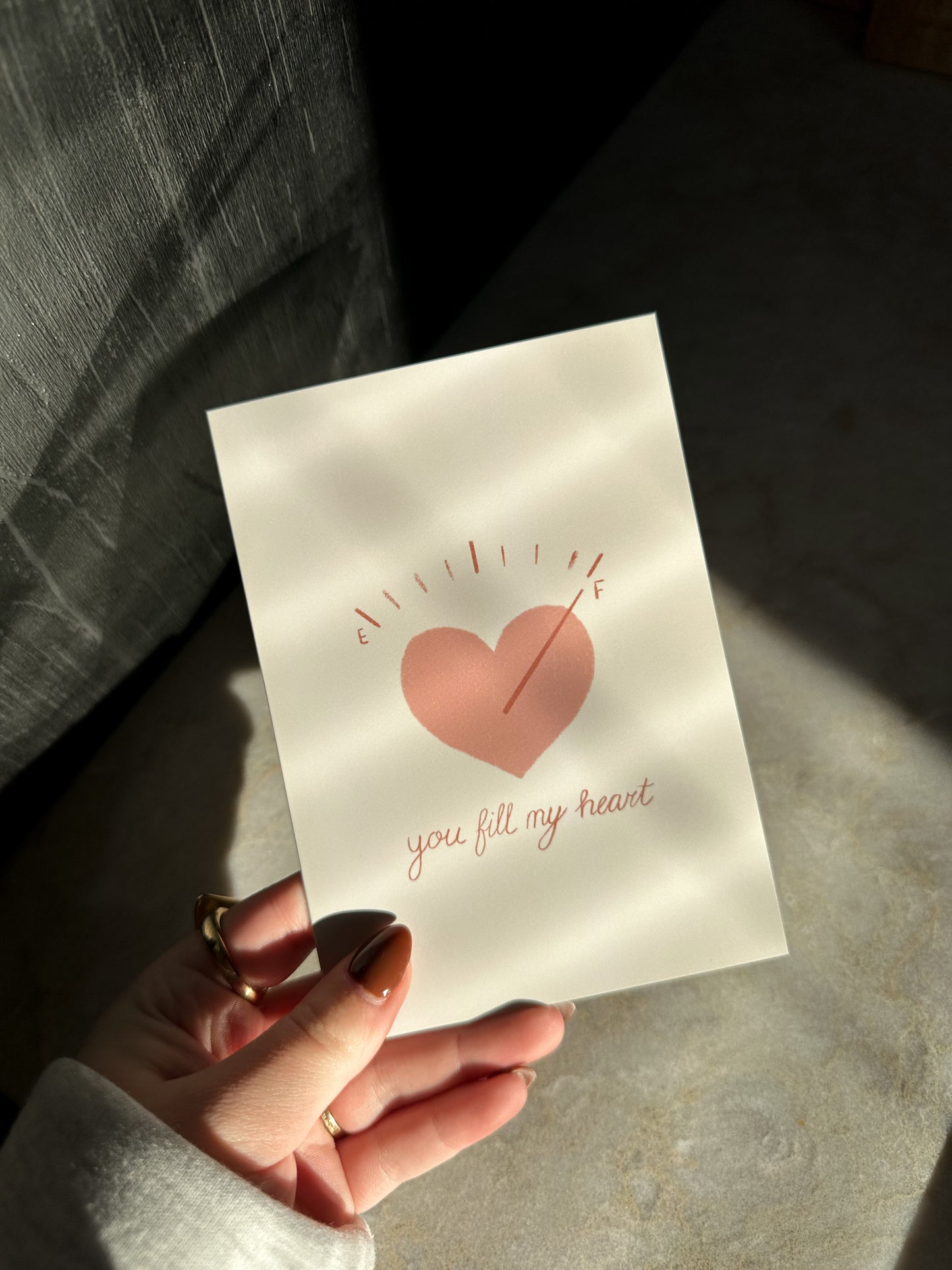 Wenskaart | You fill my heart roze