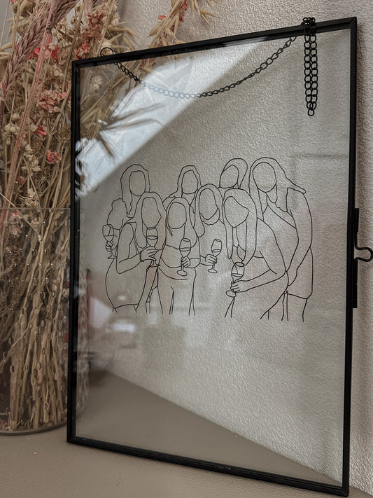Fotolijst met lijntekening